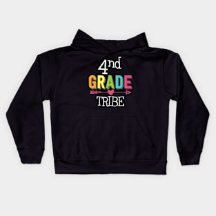 Team 4nd Second Grade Teacher Tribe Back To School Kids Hoodie